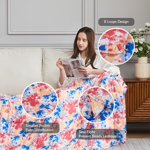 Weighted Blanket (19-pink Blue Tie Dye / 60" x 80" | 20lbs)