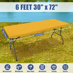 2 Pack Rectangle Spandex Fitted Table Cloth (Mustard Yellow / 72" x 30" (Rectangular))