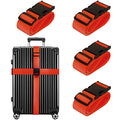 Luggage Straps for Suitcases TSA Approved Travel Essentials 8 Pack (Red)