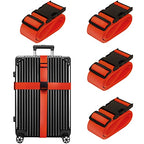 Luggage Straps for Suitcases TSA Approved Travel Essentials 8 Pack (Red)