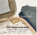 Premium Compression Packing Cubes for Travel (Sand / 6 pack)