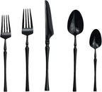 Gugrida 20 piece Black Flatware Set 304 Stainless Steel Fork Spoon Cutlery - Image 2
