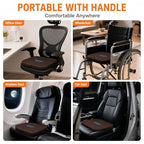 3-in-1 Foldable Gel Seat Cushion with Memory Foam Ergonomic Portable Cushion for Back Pain & Tailbone Relief - Perfect for Office Chair, Airplane Travel & Stadium Seats (18.5" x 15" x 2" Brown) (Brown)