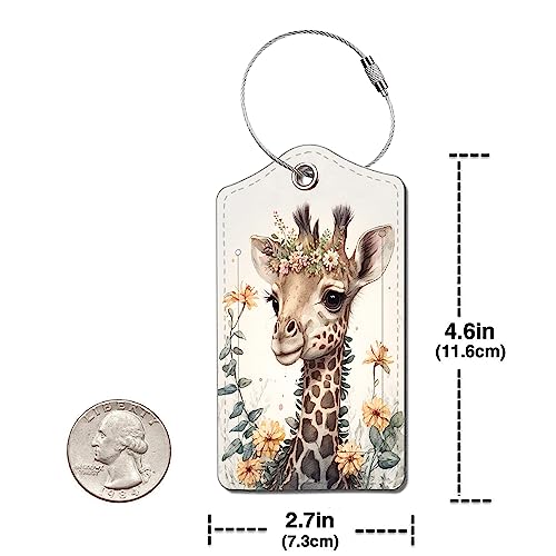 2 Pack Luggage Tag for Suitcase (Giraffeh)