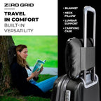 Lightweight Airplane & Travel Blanket with Foot Pockets (Black)