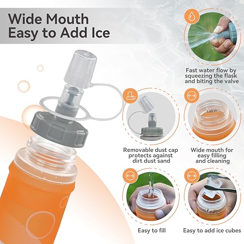 Soft Hydration Flask with Wide Mouth (Orange / 300 ml / 10 oz)
