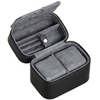 Gift Set 6 Slot Leather Watch Box and 2 Watch Travel Case (6 Slot - Black/Grey Gift Set)