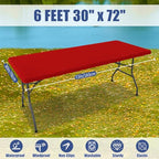 2 Pack Rectangle Spandex Fitted Table Cloth (Red / 72" x 30" (Rectangular))