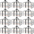 12 Pack Extra Heavy Duty Large Moving Bags Strong Zipper (Semi-Transparent / 12 Pack)