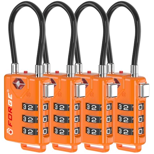 TSA Approved Luggage Locks (Orange 4 Pack)