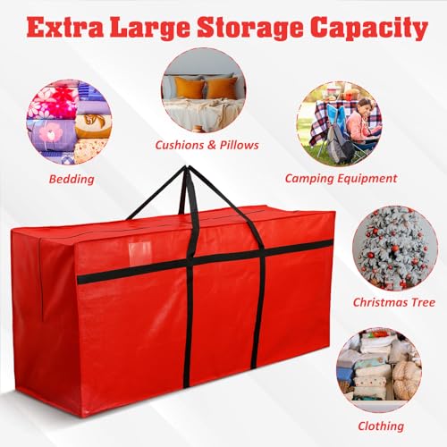 4 Pcs 194 Gallon Extra Large Moving Bags Heavy Duty Storage Bag (194 Gallon / Red)