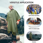Hooded Rain Poncho for Adult with Pocket (Green)