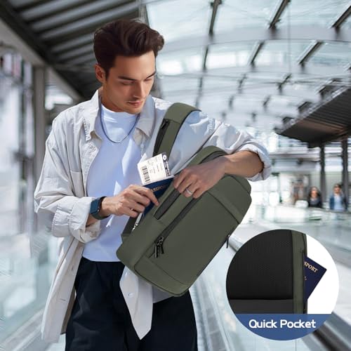 Business Backpack for Men Lightweight Commute Laptop Backpack Anti (15.6" / Classic / Green)