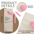 Cute Pink Bow Ribbon Engagement Gift Wine Bag (Wedding Wine Bag Style 10)