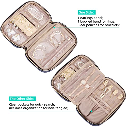Travel Jewelry Case Organizer (Aegean-Blue / Medium)