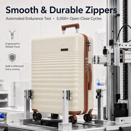 Carry On Luggage 22x14x9 Airline Approved Suitcase with Wheels (White / 3 Piece Sets (20/BP/TB))