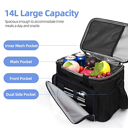 Insulated Lunch Bag (Black / Large)