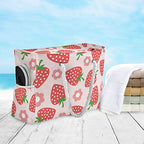 Large Beach Bags Totes Canvas Tote Shoulder Bag Soft Wave Water Resistant Bags for Gym Travel Daily Ocean (Strawberry)