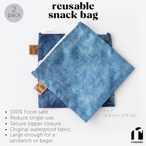 Roamio Reusable Sandwich and Snack Bags (C4 Denim On Denim-Lg)