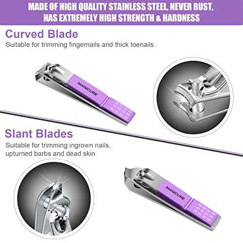 Manicure Set Professional Nail Clippers Pedicure Kit (Violet)