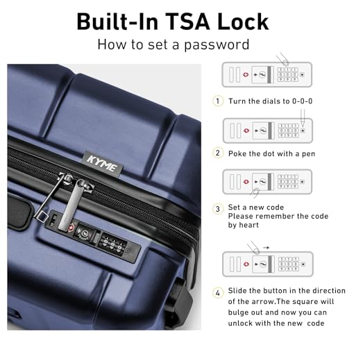 Luggage Sets 2 Piece Suitcase Set Hardshell 20 inch (Navy / 2-Piece Set (20/24))