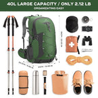40L Hiking Backpack (Green / 40l / Daypack Backpacks)