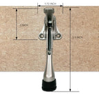 6 Stoppers Kickdown Door Stop for Bottom of Door (Chrome / 4 INCH X 6 PACK)
