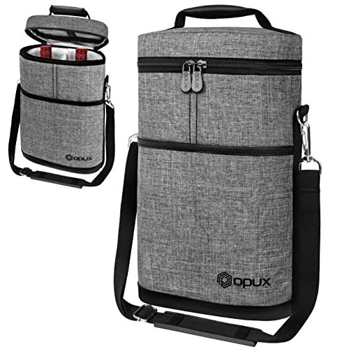 2 Bottle Wine Carrier Tote (Heather Gray)