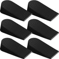 6 Pack Large Door Stoppers Heavy Duty Rubber Stopper for Bottom of Door Wedge Stopper for Home Office (Black)