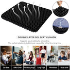 Gel Seat Cushion (Black / 16.5 x 14.5 x 2 inch)