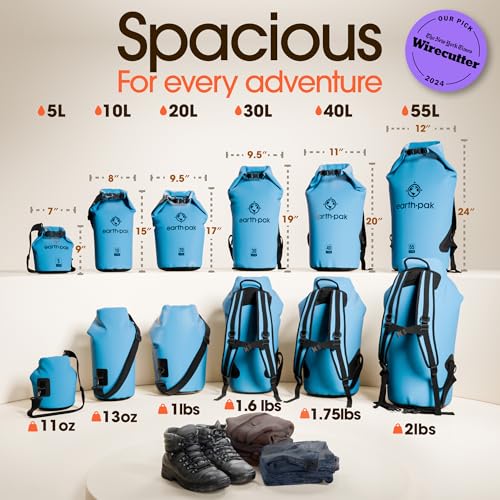 Waterproof Dry Bag Backpack 55L (55L / Light Blue)