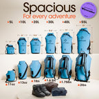 Waterproof Dry Bag Backpack 55L (55L / Light Blue)