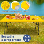 2 Pack Rectangle Spandex Fitted Table Cloth (Yellow / 48" x 24" (Rectangular))