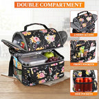 Insulated Lunch Bag Women (Floral Black)