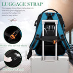 17.3 inch Large Laptop Backpack Durable Waterproof Travel College Backpack Bookbag for Men & Women Business Backpack with USB Charging Port and Headset Port Light Teal (A3-teal)