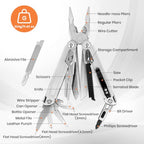 18-in-1 Multitool Pliers Pro, EDC Pocket Knife & Replaceable Tool (Silver / 18 in 1)