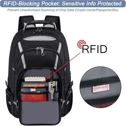 Extra Large Laptop Backpack (A-black-silver)