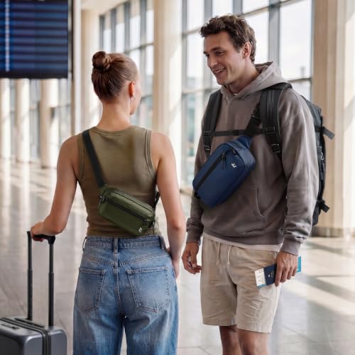 1.5L Sling Bag with RFID Blocking Crossbody Chest Pack for Men Women (Dark Blue / 1.5L)