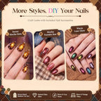 Beetles Mocha Sweater Cat Eye Gel Nail Polish Set (A - Brown Nude Gold | Mocha Sweater)