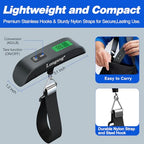 Digital Hanging Luggage Scale with Backlit for Travel (Grey)