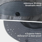 Sun Bucket Hats for Men Women Fishing Hat with Neck Flap Black (Black (With Neck Flap))