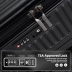 29 Inch Aluminum Frame Checked Luggage Top Opening (Black / 29 Inch)