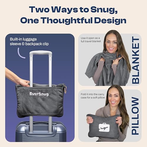 Travel Blanket and Pillow (Grey)