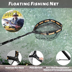 Fishing Net Fish Floating Landing Net with Handle (11.8"/30cm Hoop Size 1.0M Orange(Extendable) / 1.0m (Extendable))