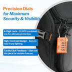 Open Alert TSA Approved Luggage Locks (Orange 4 PK)