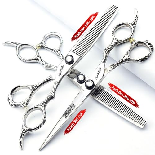 6/7/8 inch Personalized Rose Print Hair Clipper Set (7 inch-3pc-B) (7 Inches-3 Pieces-b)