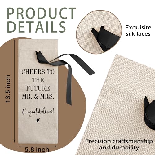1 PCS Black Bow Ribbon Ideas Engagement Gift Wine Bag (Wedding Wine Bag Style 1)
