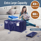 6 Pack Extra Heavy Duty Large Moving Bags with Strong Zipper (Dark Blue / 6 Pack)