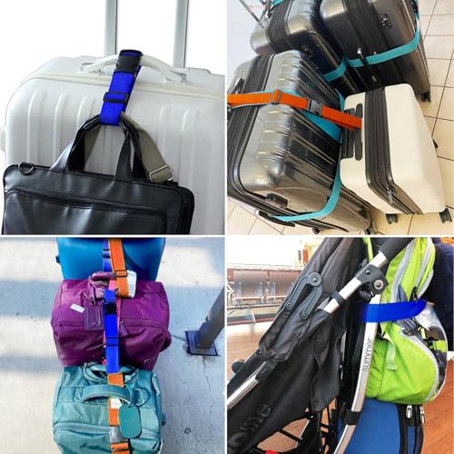 Luggage Straps Travel Belt Multiple Suitcases Connector (2Pcs Rose / 45 In Connect)