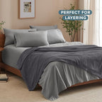 Fleece Blanket Luxury Microplush (Full/Queen / 04 - Forged Iron Grey)